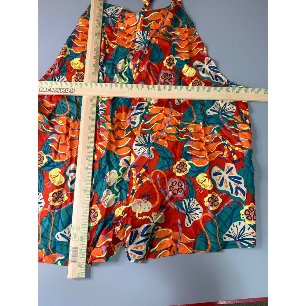Patagonia Tidal Threads Romper Womens XL Orange Floral Lyocell 75125 NWT - Picture 4 of 6